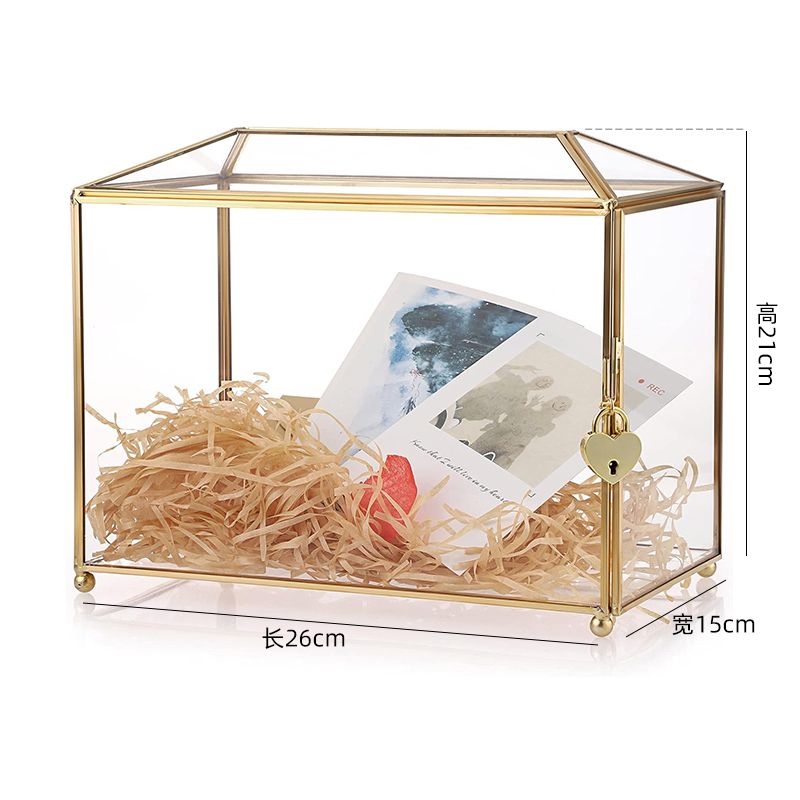 Wedding Card Box - Nordic Wedding Card Box Gold Glass