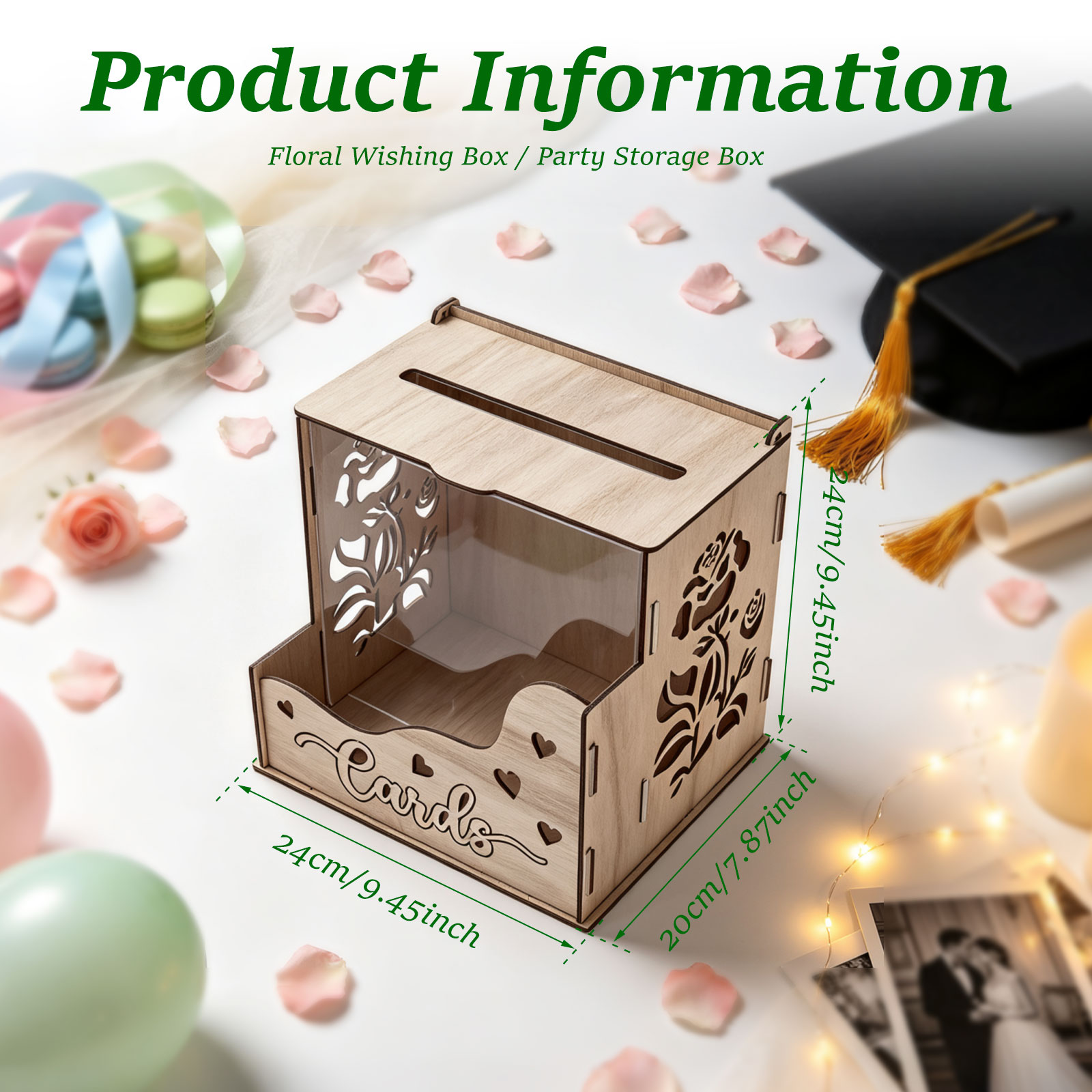 Wooden Party Card Box with Acr - Wedding Card Box review and price