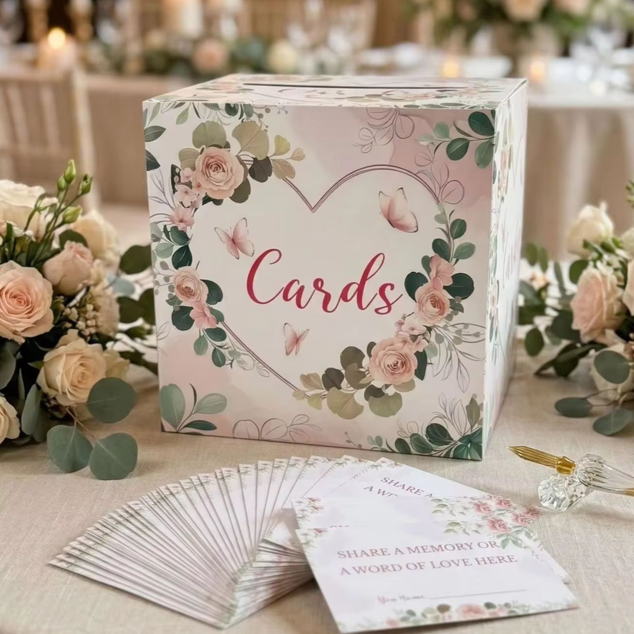 White Floral Wedding Card Box  - Wedding Card Box review and price