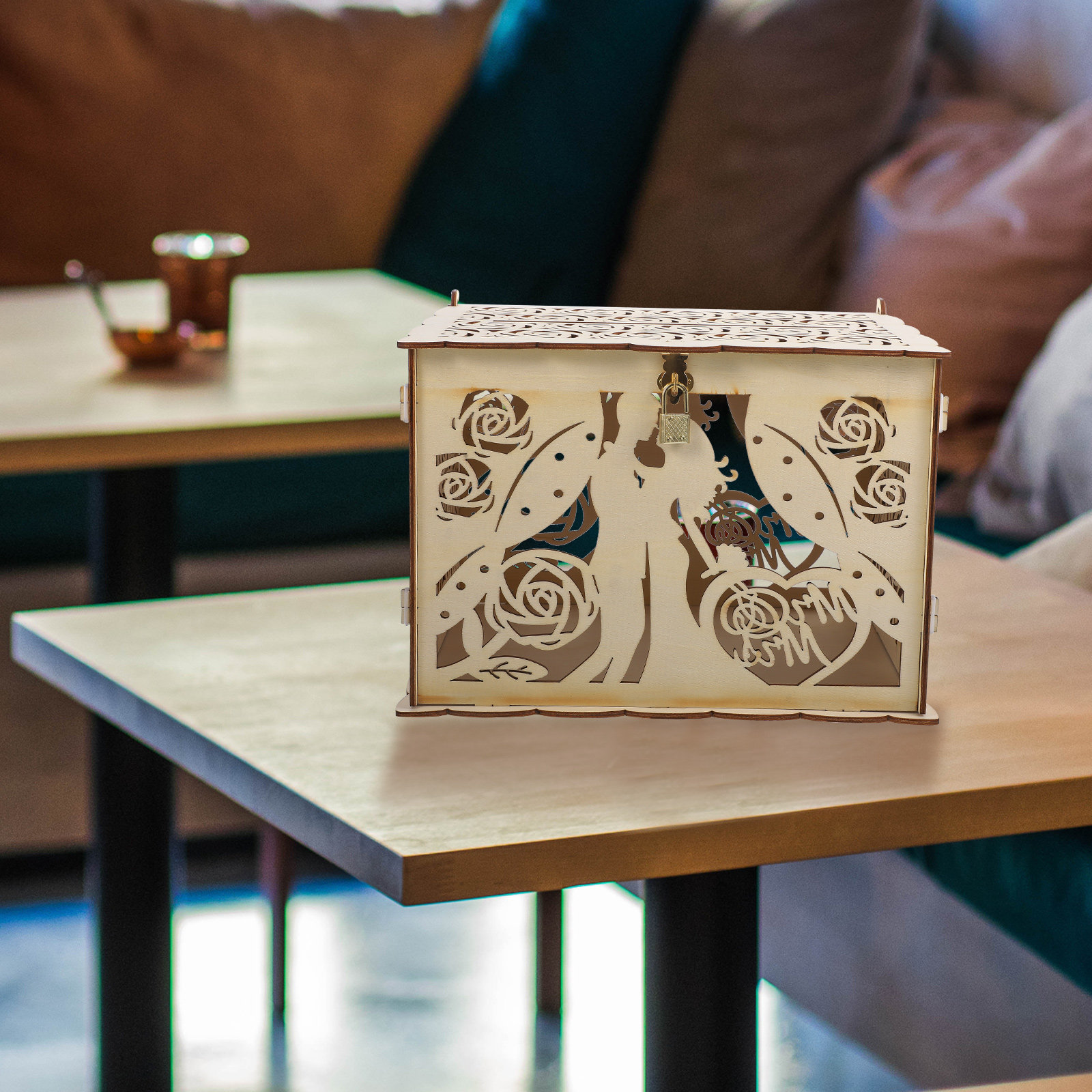 Hollowed Out Rustic Wooden Wed - Wedding Card Box review and price