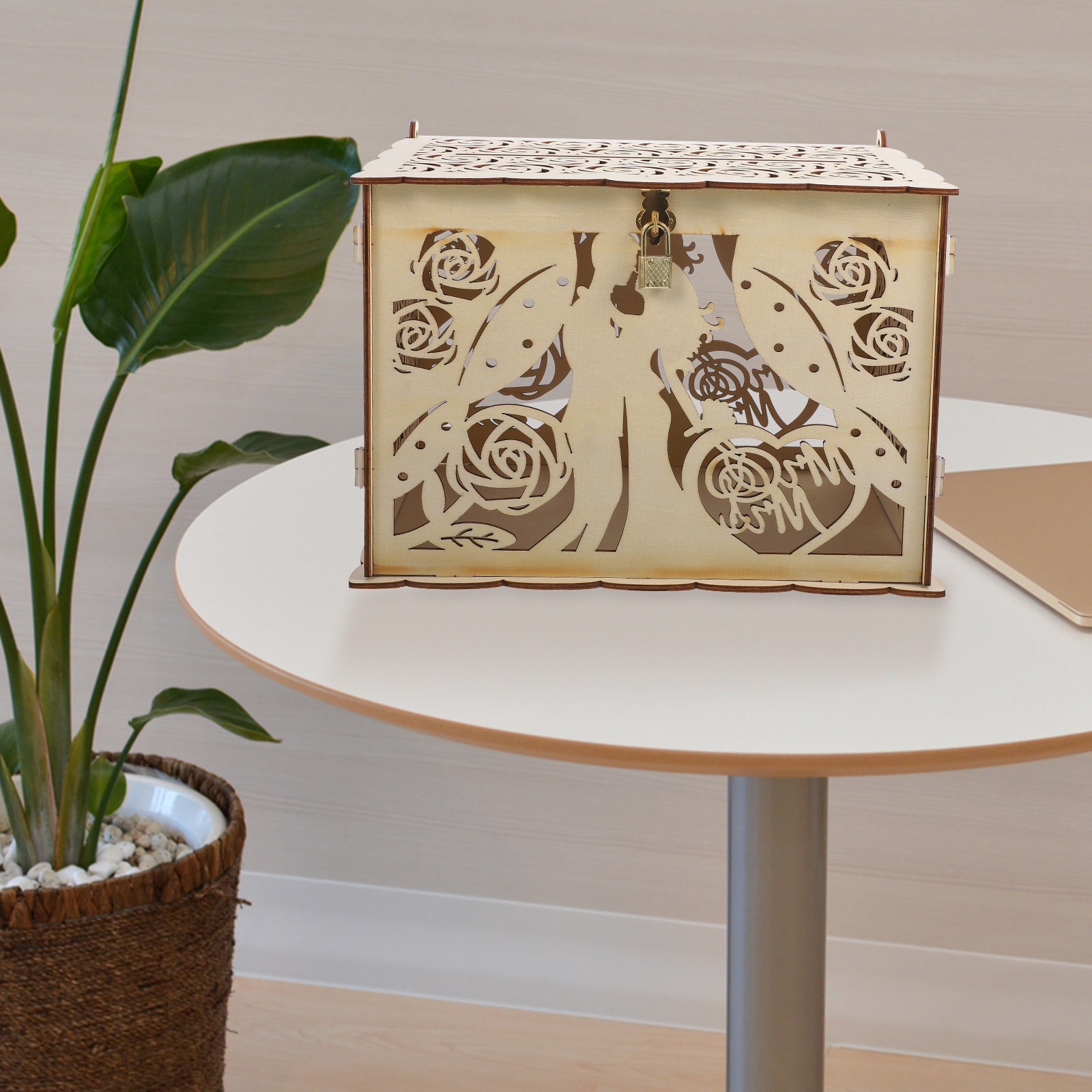 Hollowed Out Rustic Wooden Wed - Wedding Card Box review and price