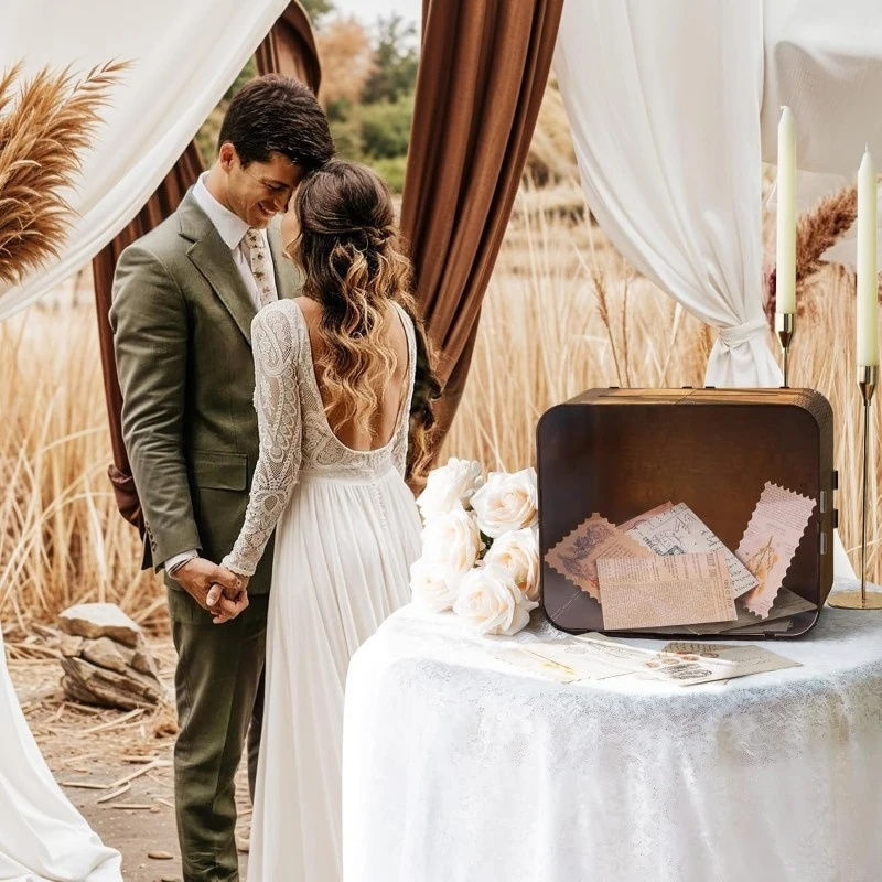 Wooden Wedding Card Box With A - Wedding Card Box review and price