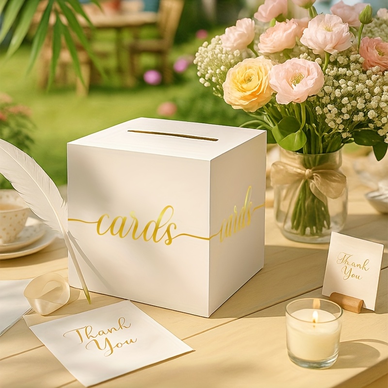 4pcs White Wedding Card with G - Wedding Card Box review and price